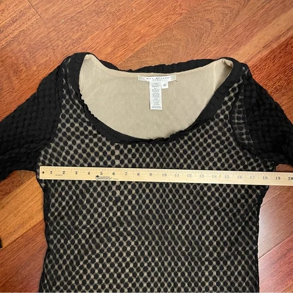 Max Studio Beige and Black Lace Top - Picture 5 of 7